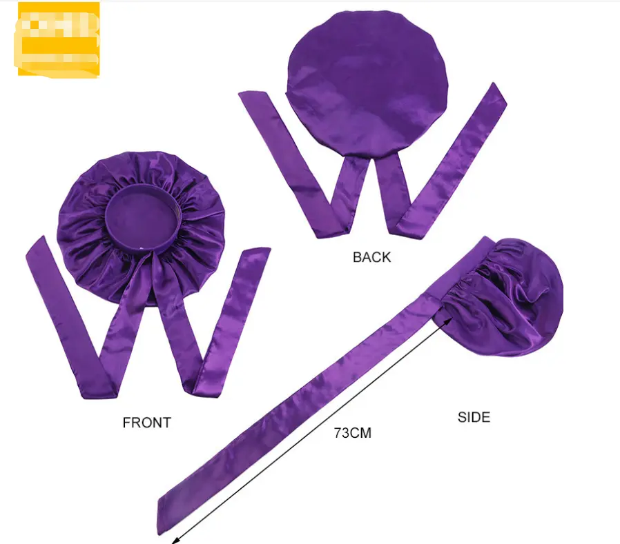 Women's Shower Hair Care Solid Color Lace-up Large Round Hat - Hair Your Lux