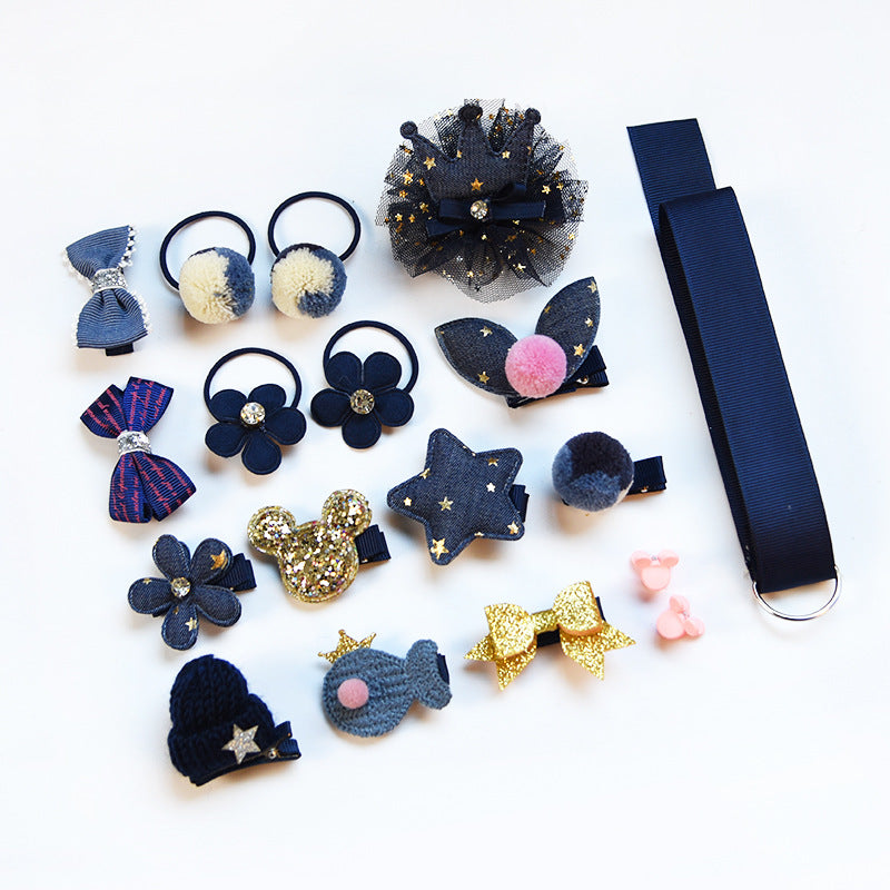 Children's Headdress Hair Clip Set Fabric Baby Hair Rope Side Clip - Hair Your Lux