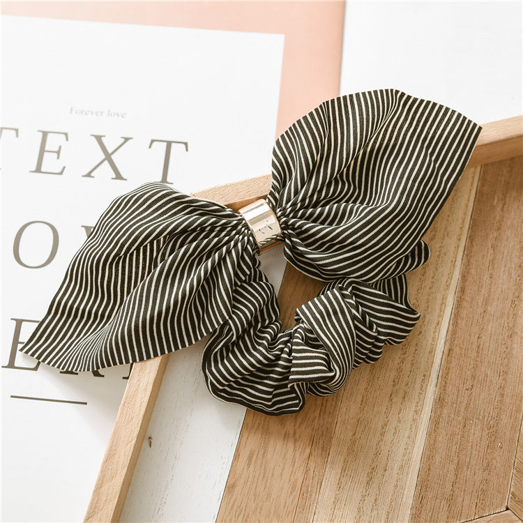Rabbit Ear Chiffon Metal Hair Ring - Hair Your Lux