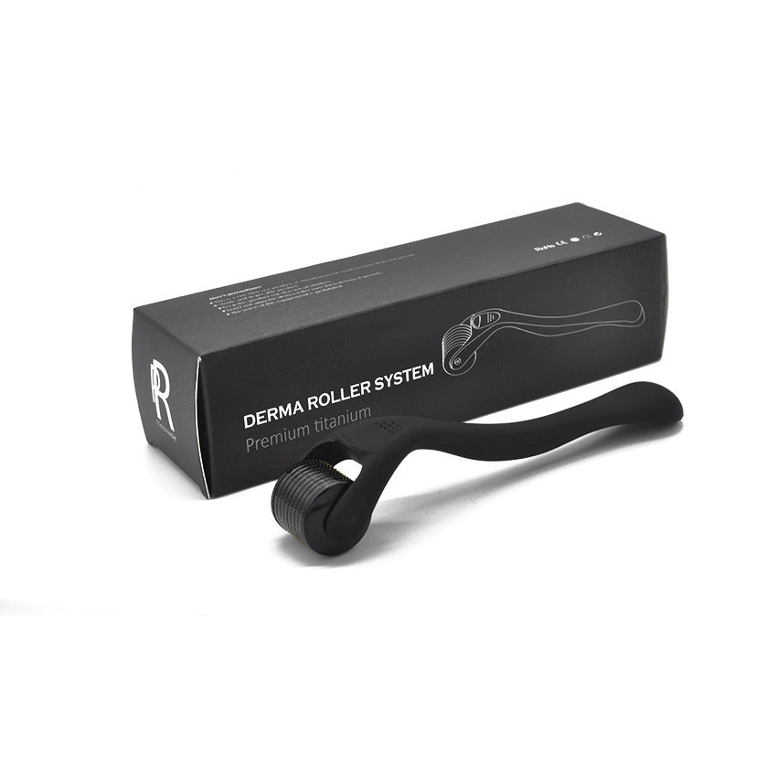 Hair Growth Microneedling Roller for Scalp Frosted Black Titanium Alloy Needles