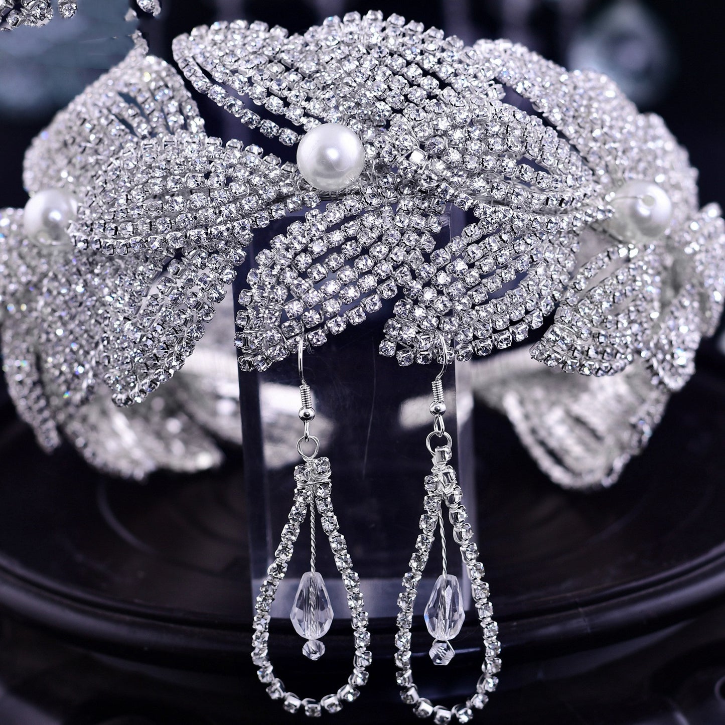 Rhinestone Leaf Handmade Hair Band - Hair Your Lux