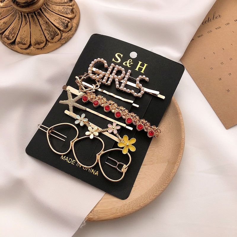 Fashion Pearl Set Temperament Bangs Hairpin Hair Accessories - Hair Your Lux