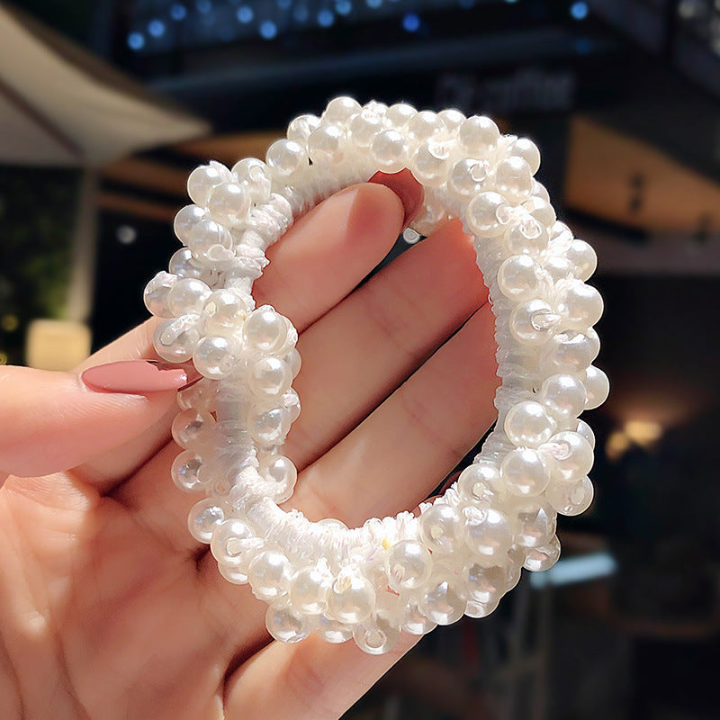 Tie Hair Rubber Band Adult Headdress Pearl Headdress Love Hair Accessories - Hair Your Lux