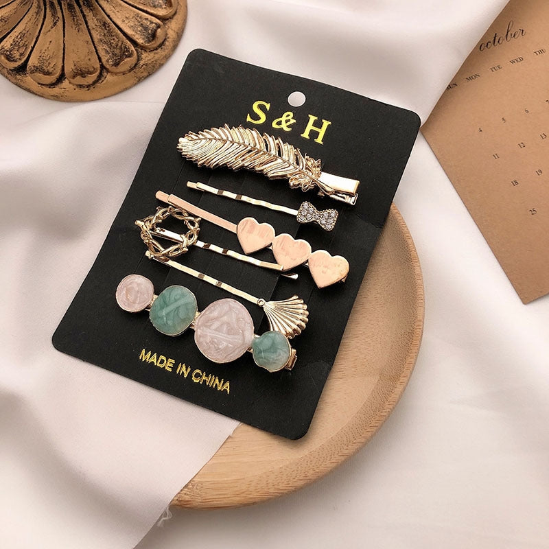 Fashion Pearl Set Temperament Bangs Hairpin Hair Accessories - Hair Your Lux