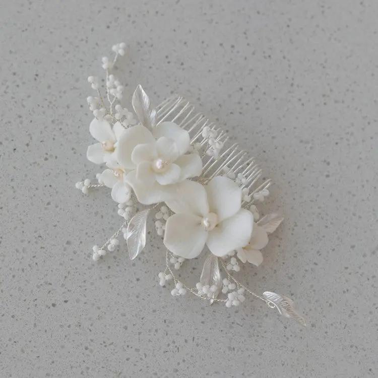 Flower Pearl Wedding Hair Comb Silver Gold Color Bride Headpieces Bridal Hair Accessories for Women and Girls - Hair Your Lux