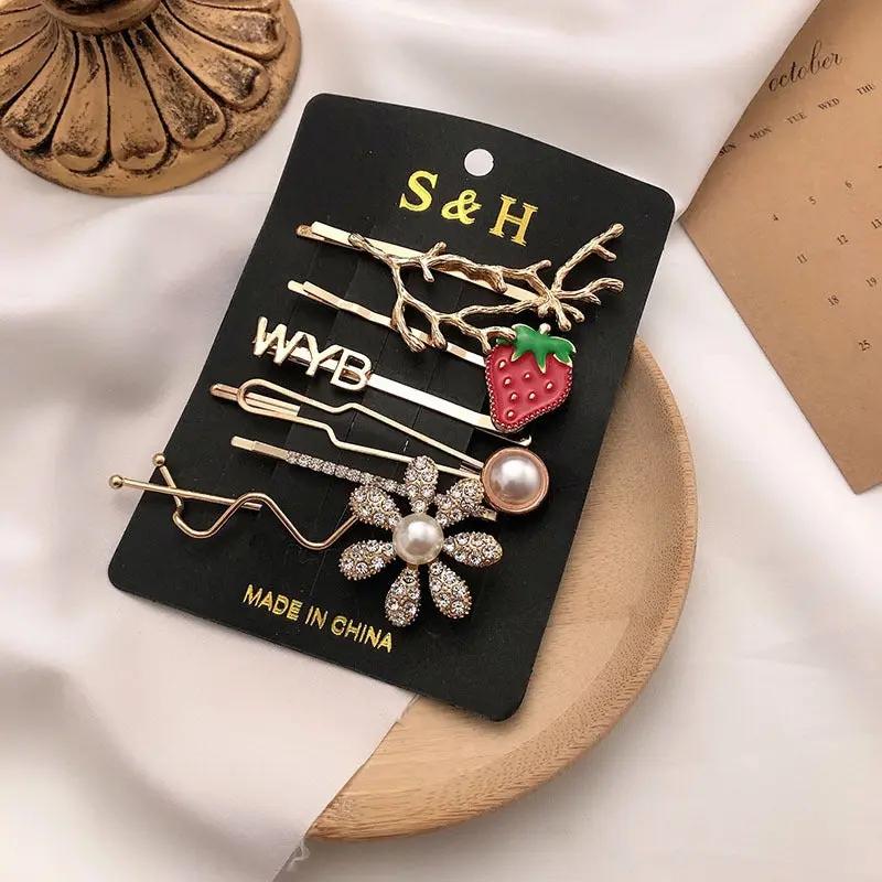 Fashion Pearl Set Temperament Bangs Hairpin Hair Accessories - Hair Your Lux