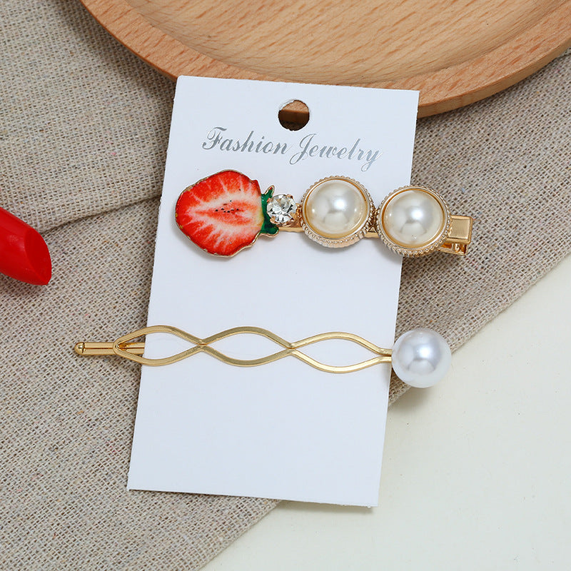 Fruit Hair Clip Set Pearl Pearl Clip - Hair Your Lux