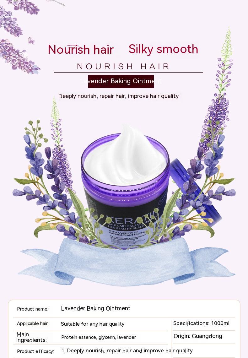 Keratin Lavender Deep Smoothing Nutritional Hair Mask With Multi-Effect Soft Repair Treatment Effect 500ml 1000ml