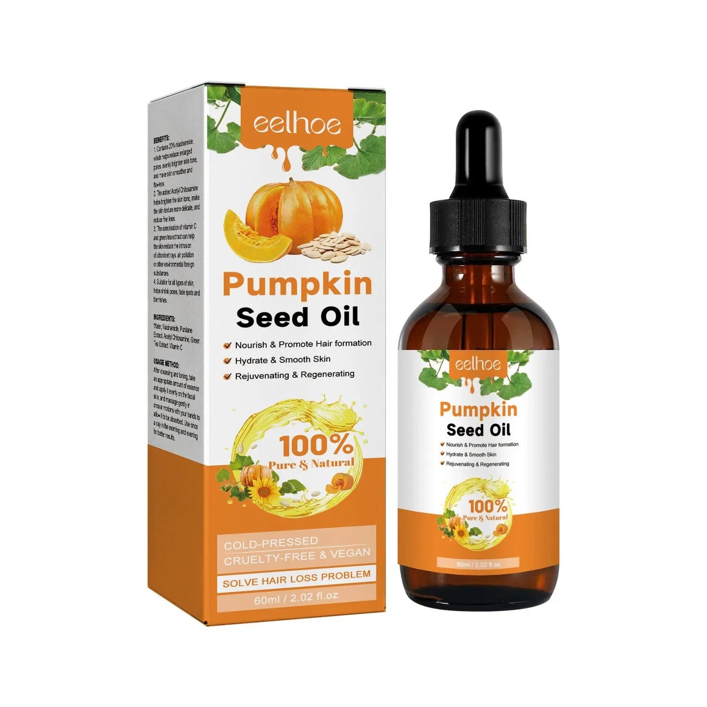 Pure Pumpkin Seed Oil - Natural DHT-Blocking Hair Growth Treatment