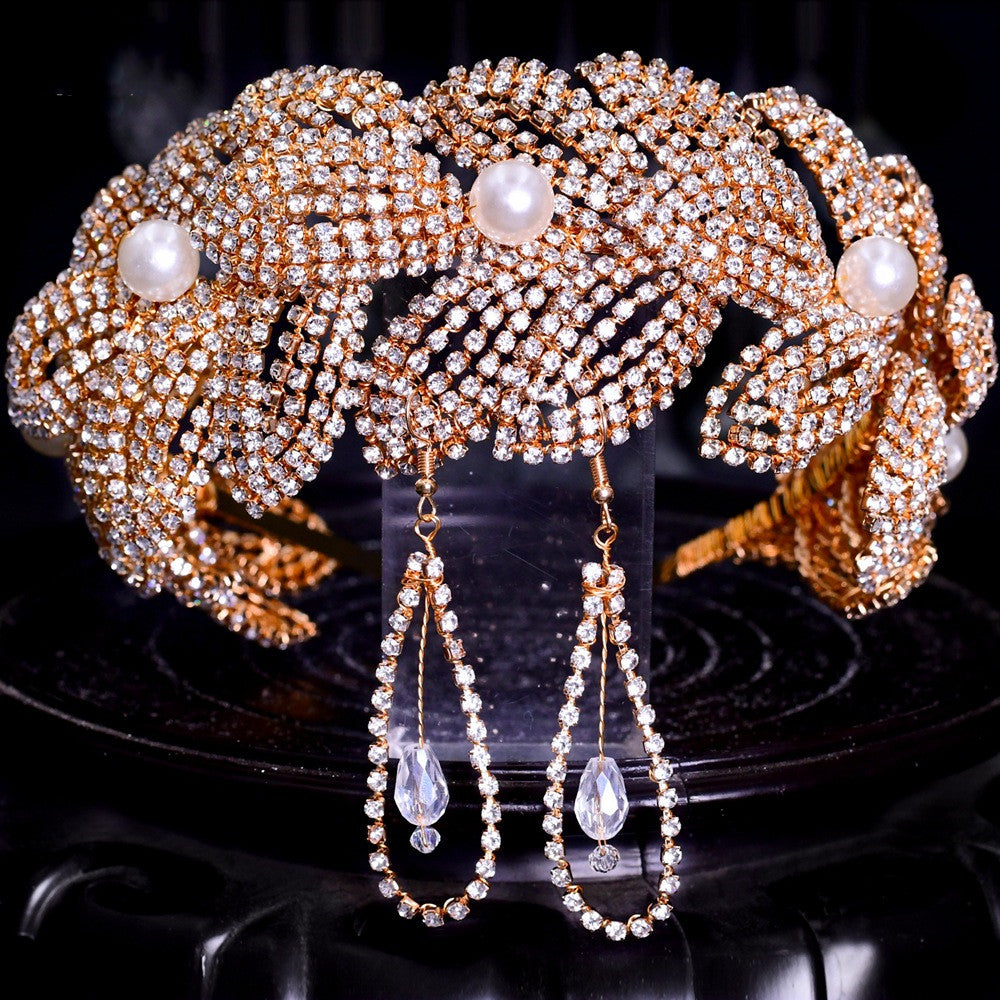 Rhinestone Leaf Handmade Hair Band - Hair Your Lux