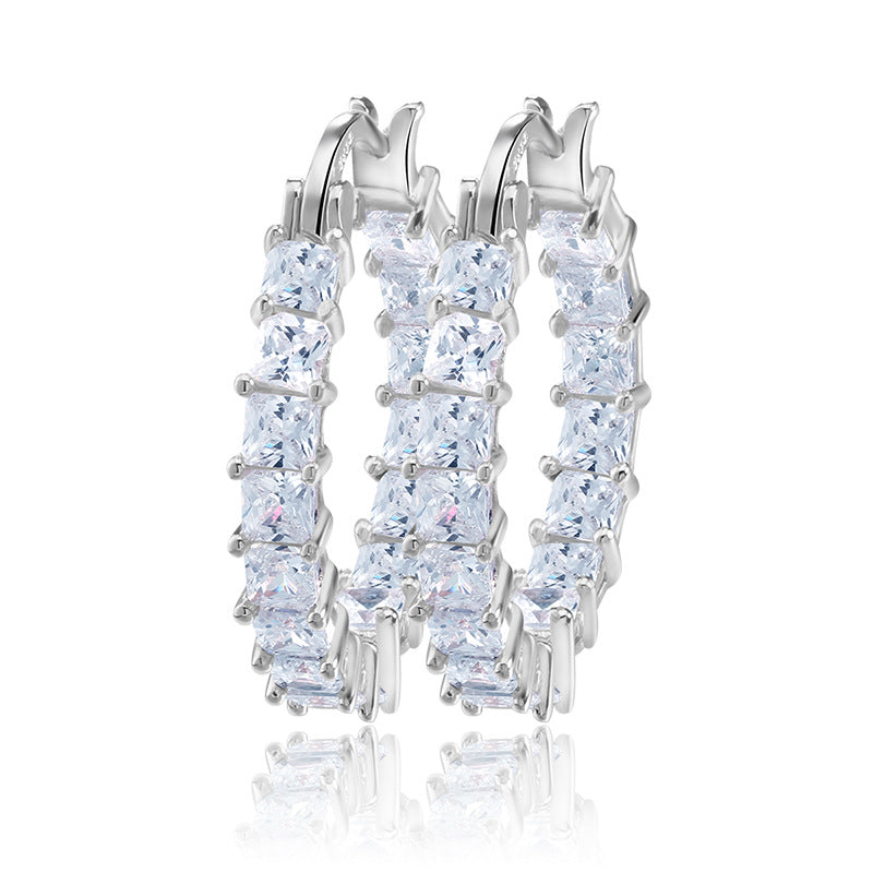 Gold-plated Copper Fashion Earrings, Diamond-set Zircons, Thin Earrings For Women - Hair Your Lux