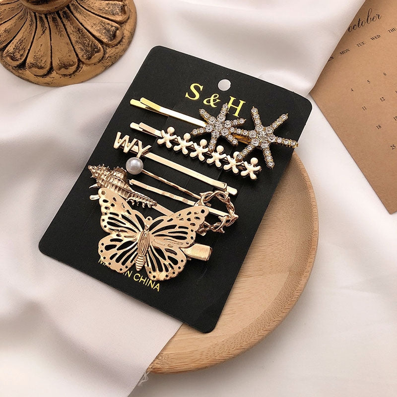 Fashion Pearl Set Temperament Bangs Hairpin Hair Accessories - Hair Your Lux