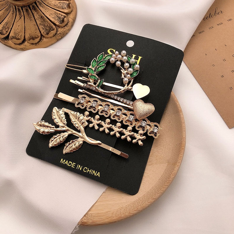 Fashion Pearl Set Temperament Bangs Hairpin Hair Accessories - Hair Your Lux