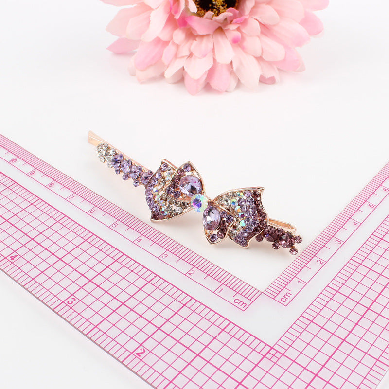 Rhinestone Hair Accessories Hairpin Side Clip Female Word Clip - Hair Your Lux