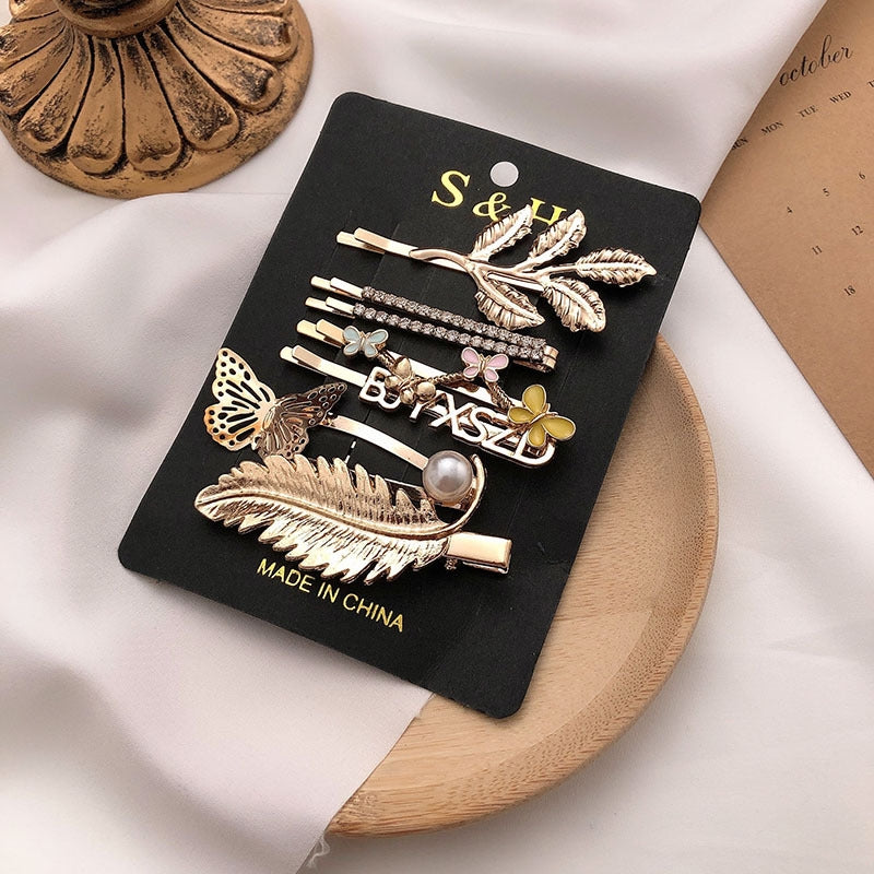 Fashion Pearl Set Temperament Bangs Hairpin Hair Accessories - Hair Your Lux