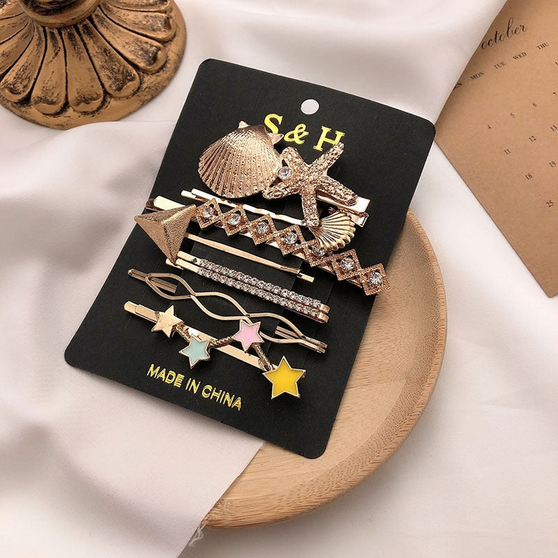Fashion Pearl Set Temperament Bangs Hairpin Hair Accessories - Hair Your Lux