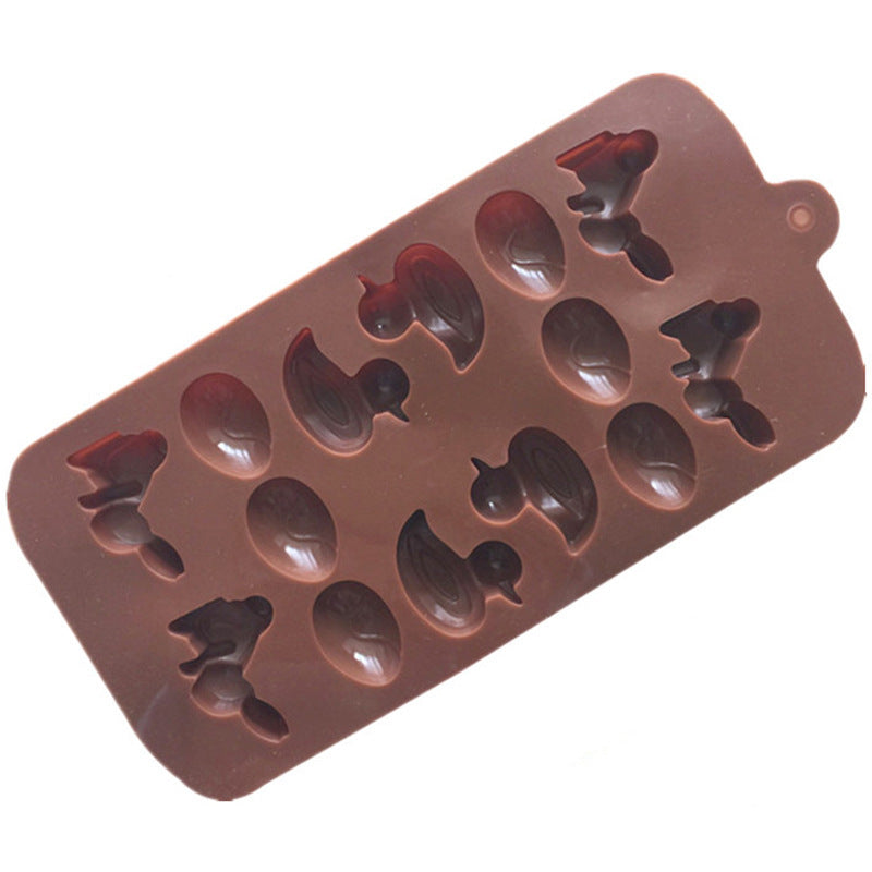 14-piece Duck Rabbit Egg Chocolate Cake Jelly Silicone Mold