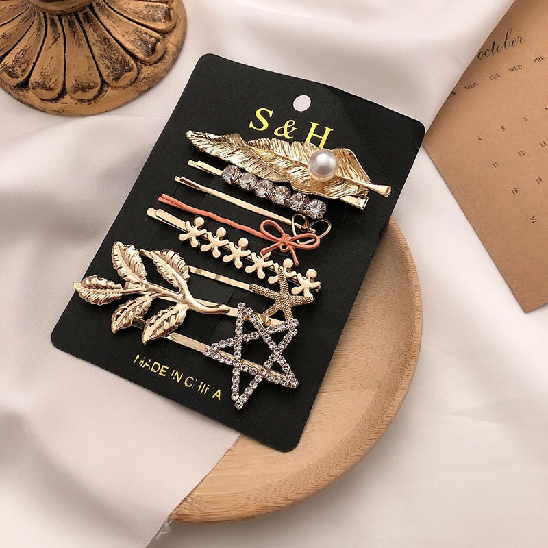 Fashion Pearl Set Temperament Bangs Hairpin Hair Accessories - Hair Your Lux
