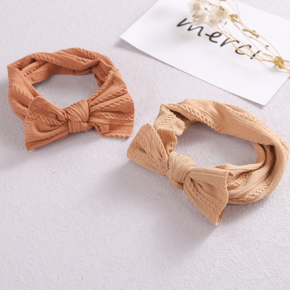 Super Soft Stretchy Wide Baby Girl Nylon Headbands with Bow Headwraps Hair Bows Bands Accessories for Baby Girls Boys Newborns Infants Toddlers - Hair Your Lux