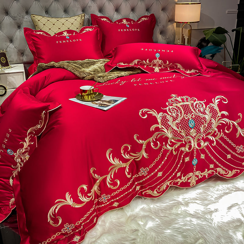 Ice Silk Quilt Sets Bed Sheets Bedding Four-piece Set - Hair Your Lux