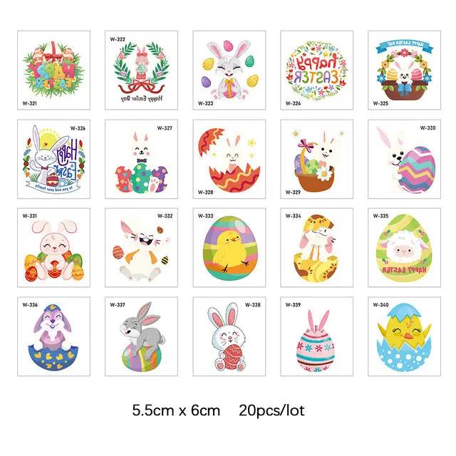 Easter Bunny Egg Glowing Tattoo Stickers Hair Your Lux
