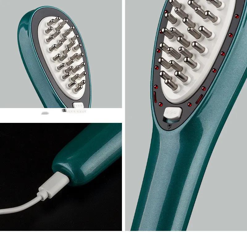 EMS Micro-current Infrared Light Vibration Scalp Massage Comb Hair Brush - Hair Your Lux