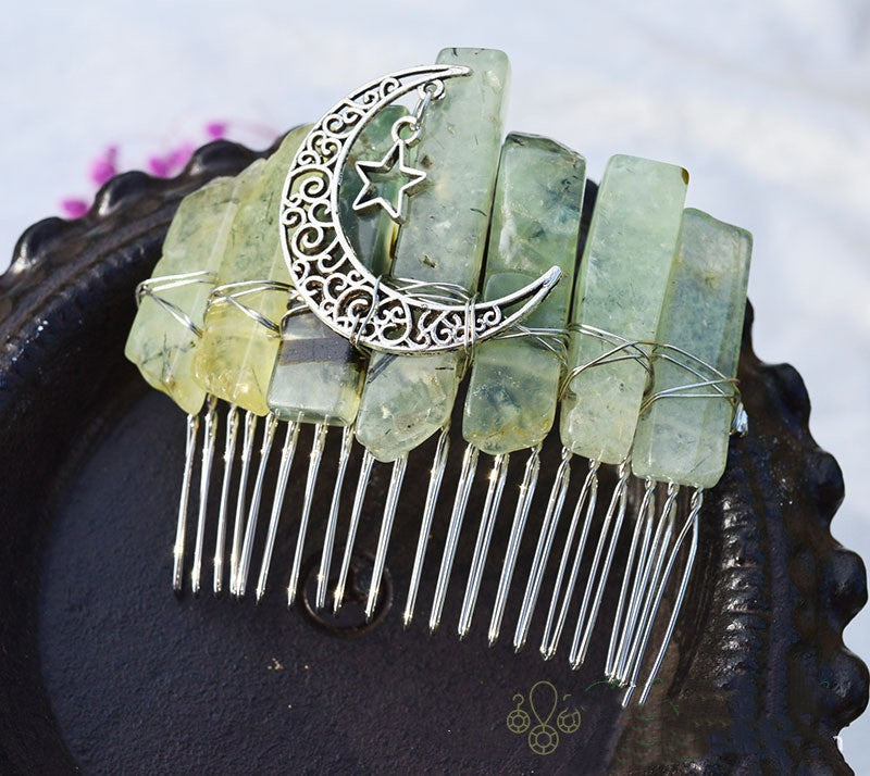 Premium Handmade Crown Moon Hollow Star Hair Comb - Hair Your Lux