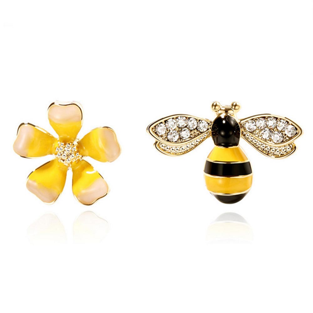 Crystal Bumble Bee Stud Earrings - Hair Your Lux