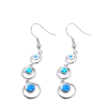 HAIMIS Hot Sale Blue Fire Opal For Women Fashion Jewelry Earrings - Heart Free Gift Box - Hair Your Lux