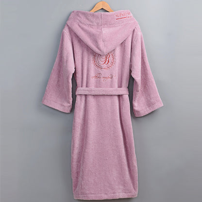 Cotton Bathrobe Thick Towel Material With Hood - Hair Your Lux