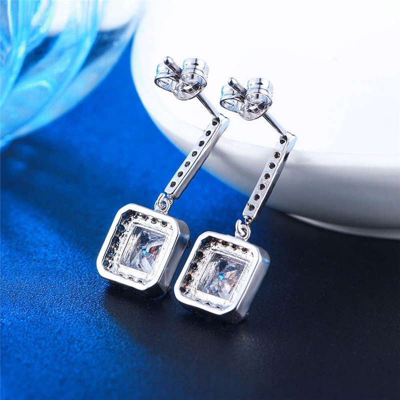 Top Quality Austrian Crystal Big Geomatric CZ Fashion Luxury Zircon Women Ear Stud Earrings Elegant Earring For Party - Hair Your Lux