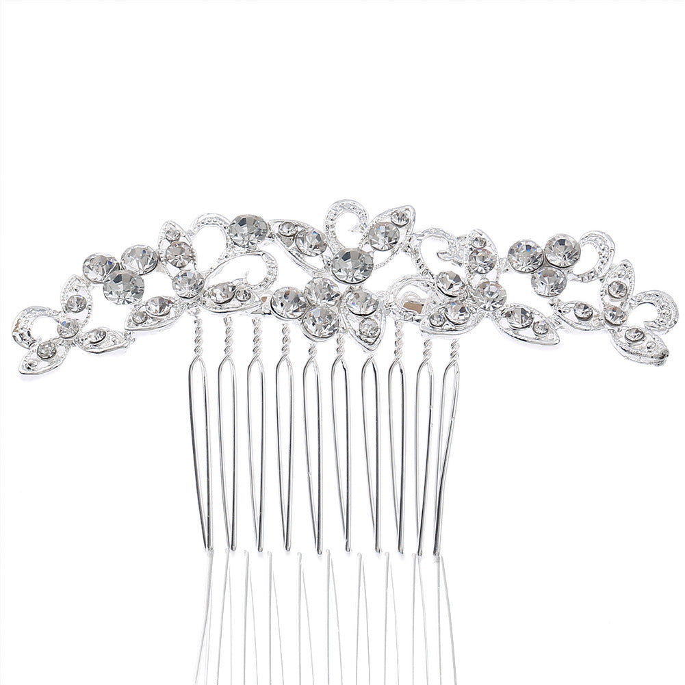 Diamond-Studded Hair Insert Comb Bridal Wedding Jewelry - Hair Your Lux