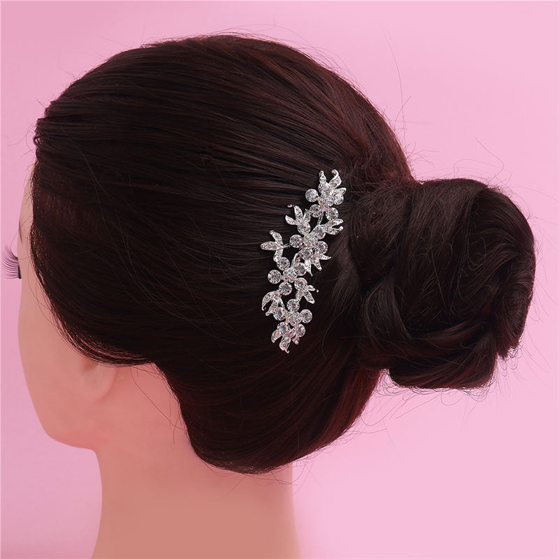 Diamond-Studded Hair Insert Comb Bridal Wedding Jewelry - Hair Your Lux