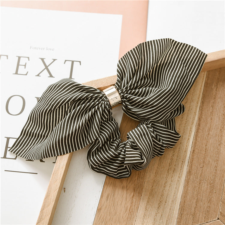 Rabbit Ear Chiffon Metal Hair Ring - Hair Your Lux