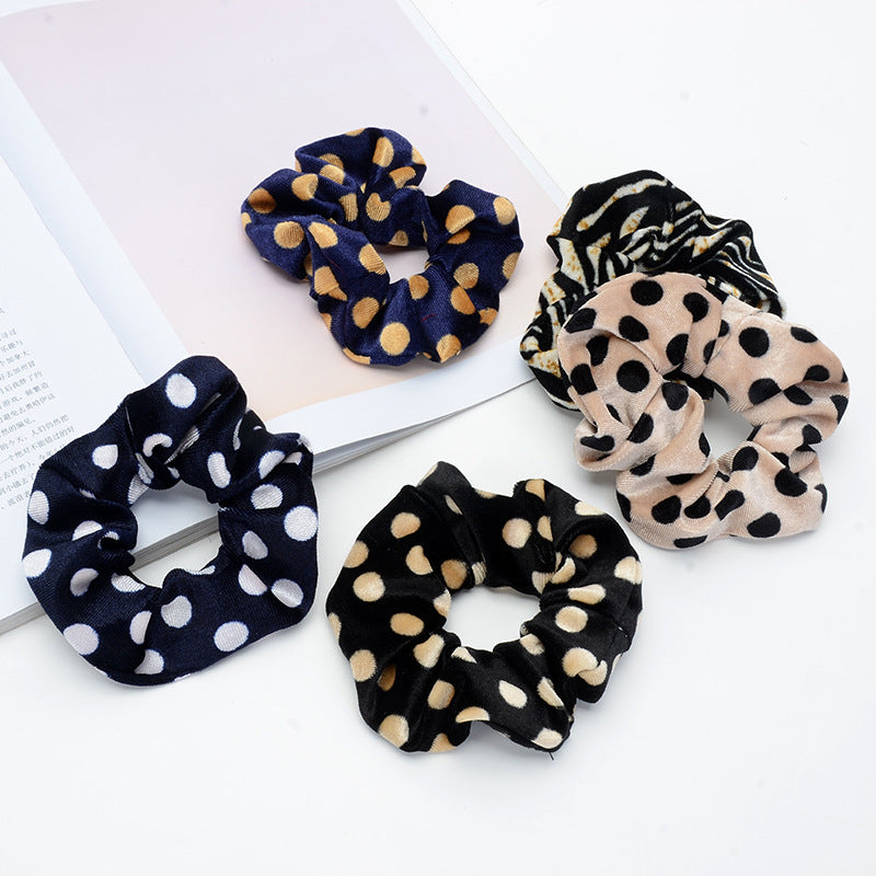 Vintage leopard spotted hair circle fabric hair accessory - Hair Your Lux