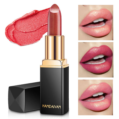 Shiny Metallic Lipstick Pearlescent Color Temperature Change Lipstick Gilt Lipstick - Hair Your Lux