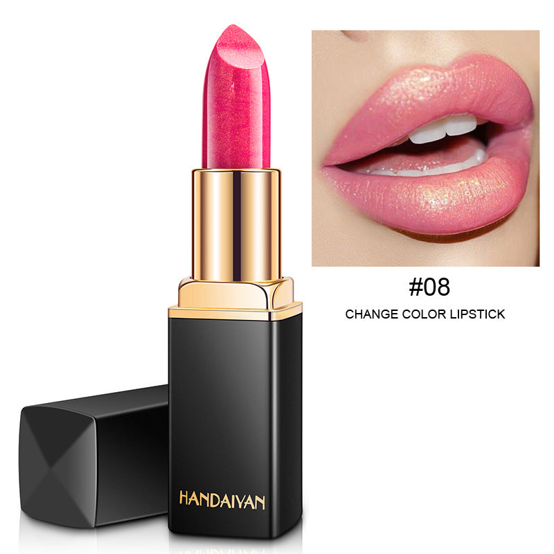 Shiny Metallic Lipstick Pearlescent Color Temperature Change Lipstick Gilt Lipstick - Hair Your Lux