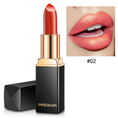 Shiny Metallic Lipstick Pearlescent Color Temperature Change Lipstick Gilt Lipstick - Hair Your Lux