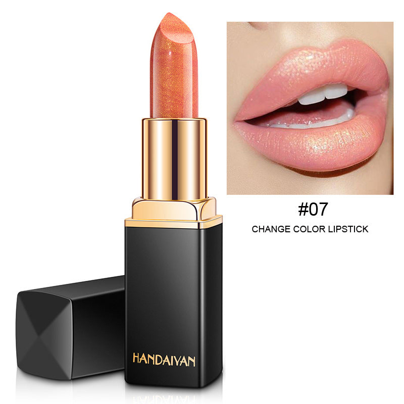 Shiny Metallic Lipstick Pearlescent Color Temperature Change Lipstick Gilt Lipstick - Hair Your Lux