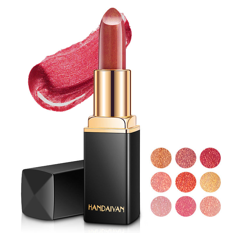 Shiny Metallic Lipstick Pearlescent Color Temperature Change Lipstick Gilt Lipstick - Hair Your Lux