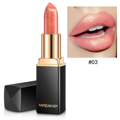 Shiny Metallic Lipstick Pearlescent Color Temperature Change Lipstick Gilt Lipstick - Hair Your Lux