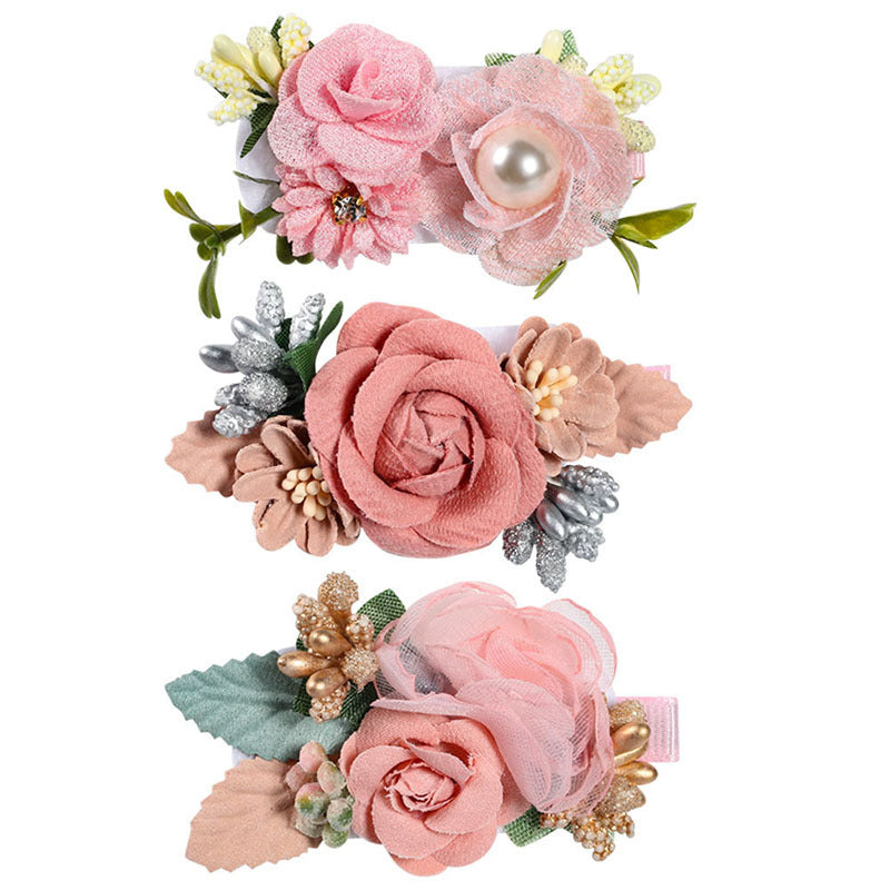 Pink Simulation Head Flower Hair Accessories, Princess All-match And Natural Cute Hairpin - Hair Your Lux