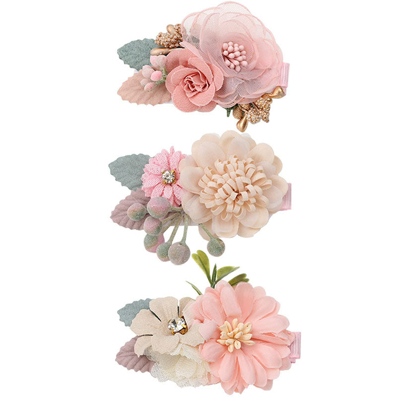 Pink Simulation Head Flower Hair Accessories, Princess All-match And Natural Cute Hairpin - Hair Your Lux