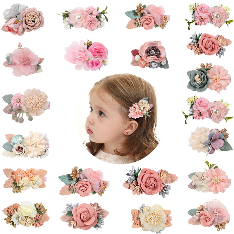 Pink Simulation Head Flower Hair Accessories, Princess All-match And Natural Cute Hairpin - Hair Your Lux