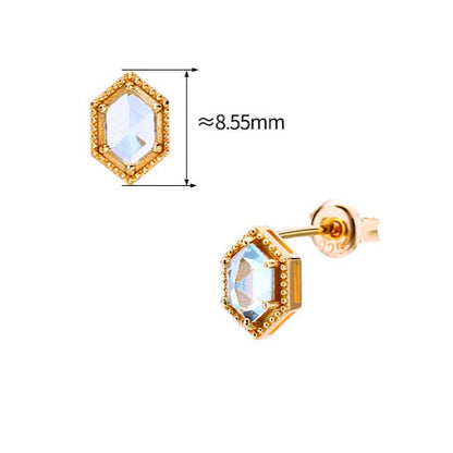 Small And Simple Retro Sky Blue Topaz Stud Earrings For Women - Hair Your Lux