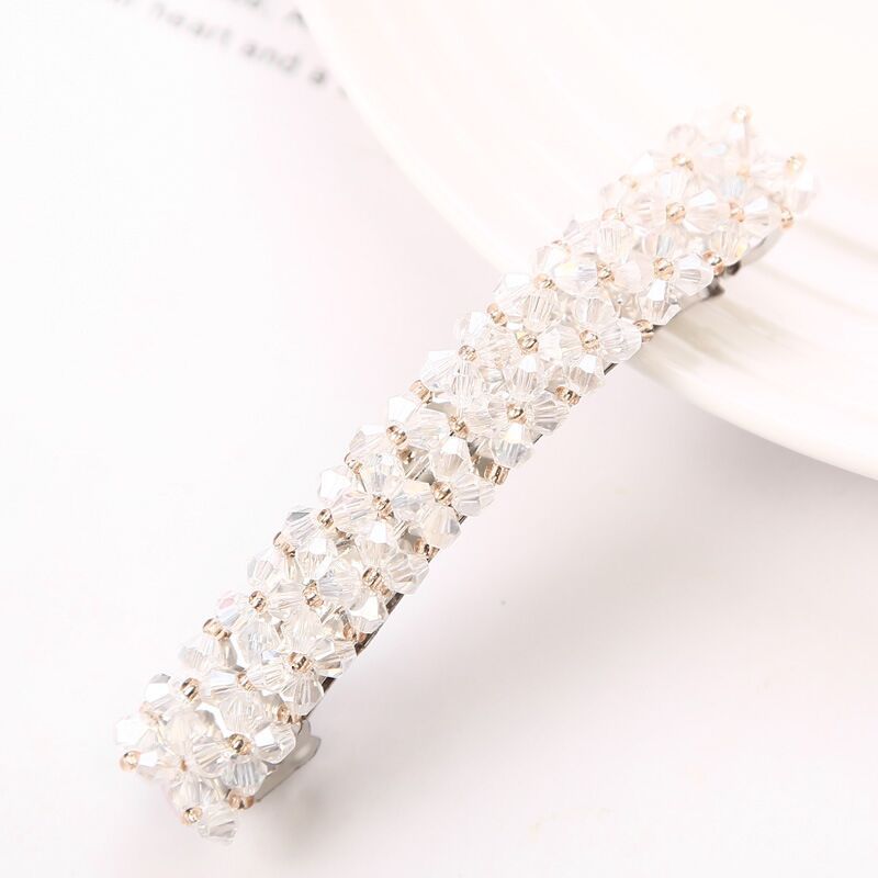 Hairpin Four Rows Of Crystal Braided Spring Clip Hair Accessories For Women - Hair Your Lux