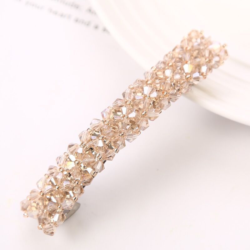 Hairpin Four Rows Of Crystal Braided Spring Clip Hair Accessories For Women - Hair Your Lux