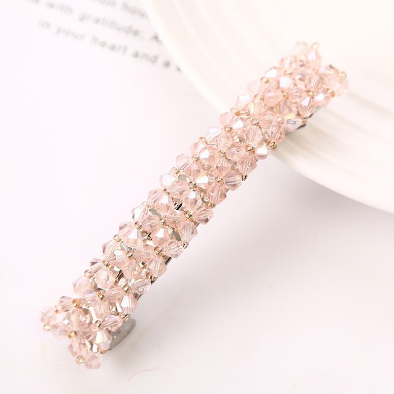 Hairpin Four Rows Of Crystal Braided Spring Clip Hair Accessories For Women - Hair Your Lux