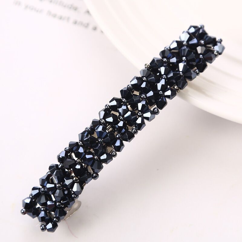 Hairpin Four Rows Of Crystal Braided Spring Clip Hair Accessories For Women - Hair Your Lux