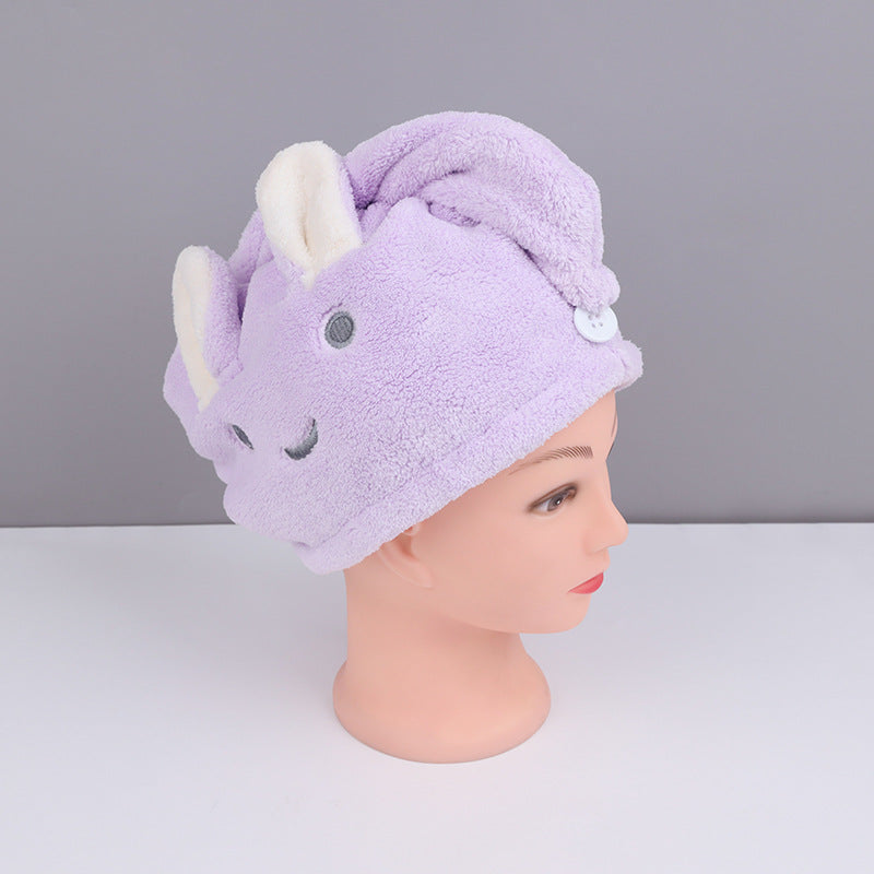 Rabbit Ear Dry Hair Cap Absorbent And Quick-drying Coral Fleece Dry Hair Towel - Hair Your Lux